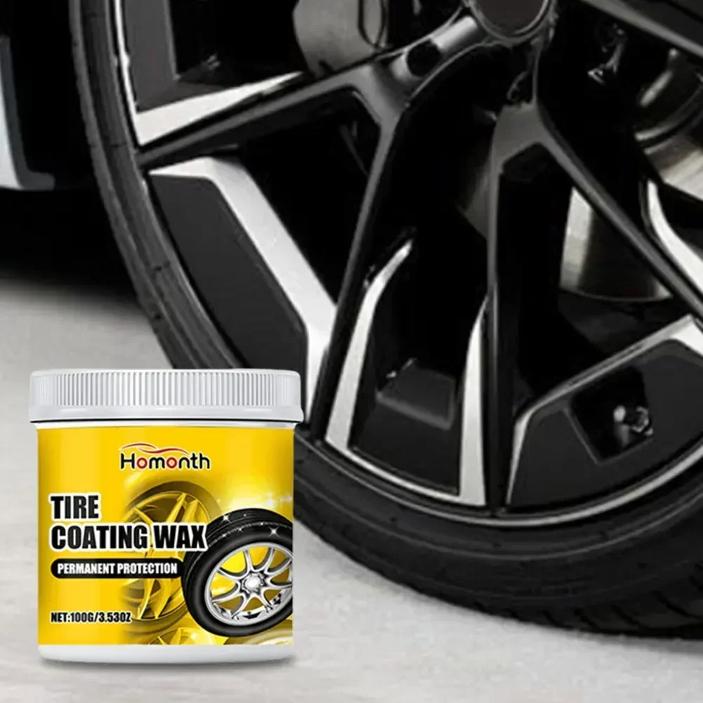 Tire Coating Wax Wheel Re-Black Shine Fast-Acting Rim Cleaning Dust Rust Remover Hydrophobic Sealant Anti Aging Type Wax for Car