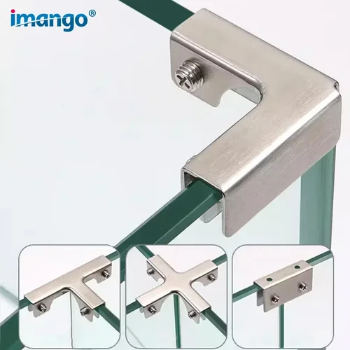 Abrazadera de vidrio combinada de acero inoxidable para vitrina de vidrio, Clip de fijación de pecera, Panel de azulejos de cerámica, empalme reforzado