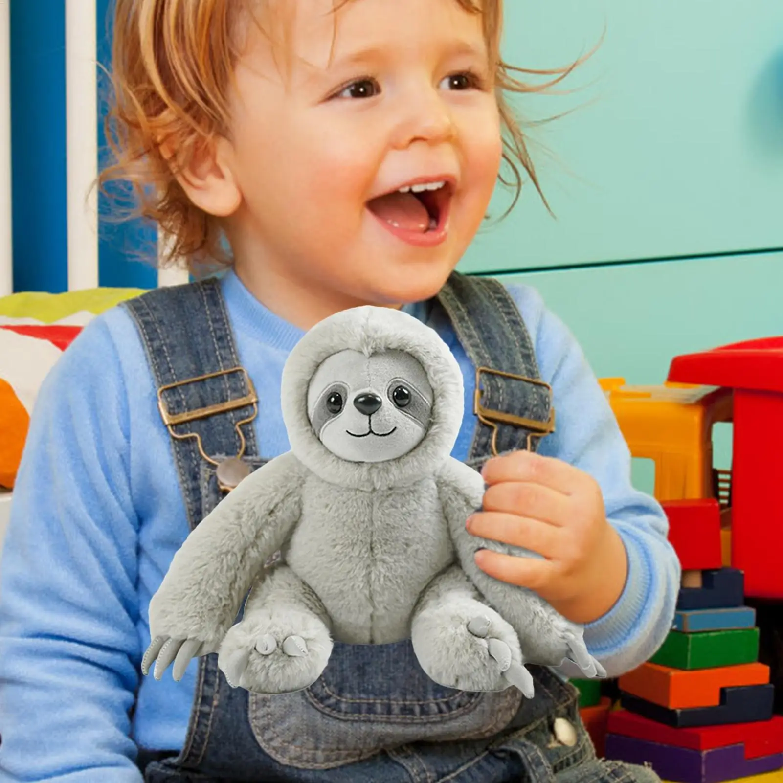 Plush Sloth Doll Realistic Tabletop Sloth Plush Toy Soft Sleeping Companion Stuffed Animal Doll For Study Nursery Bedroom Bed