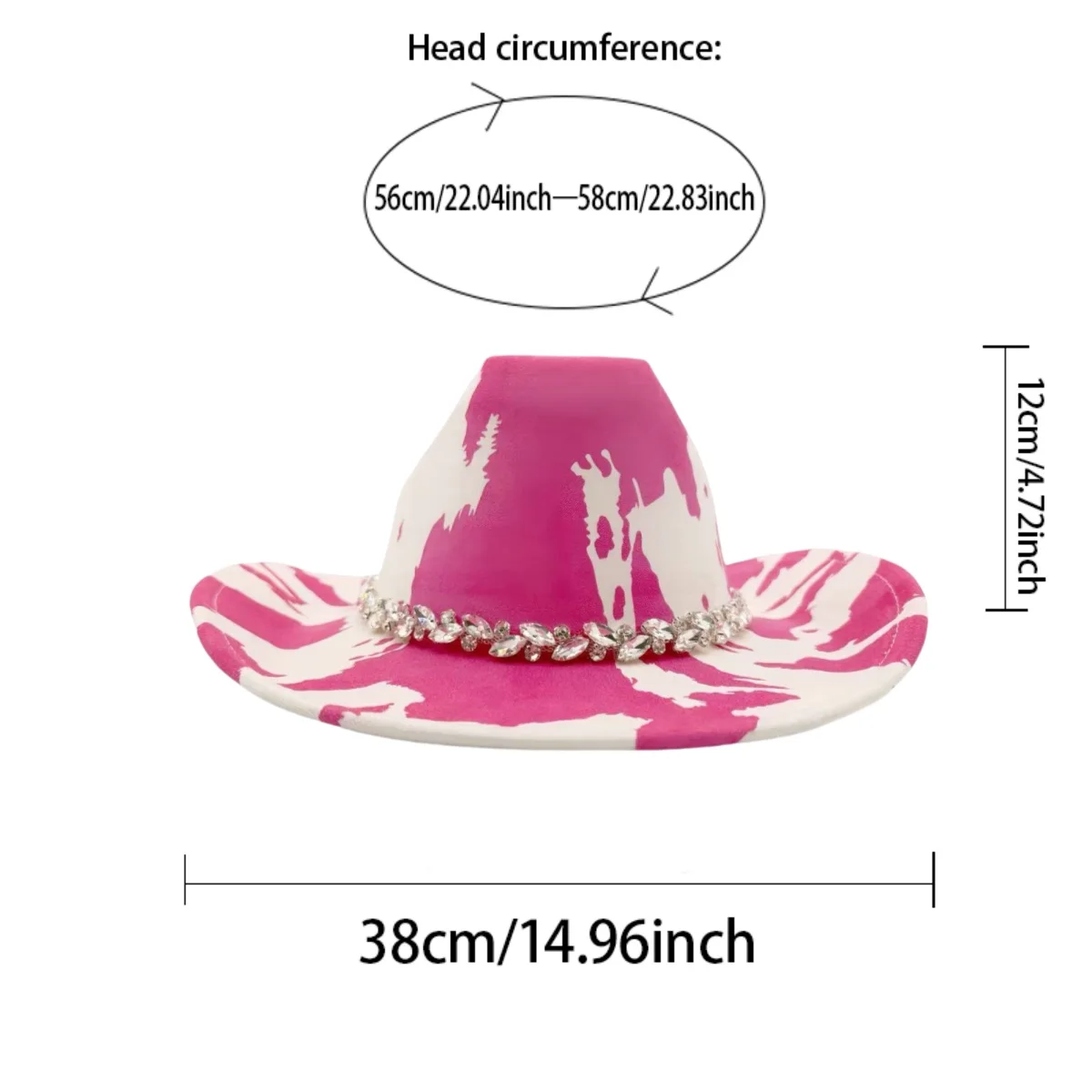 HongLuan Pink Glitter Costume Hat Adult, Cowboy Hats Rhinestone for Woman, Cowboy Cosplay Female Accessories & Cowgirl Cap