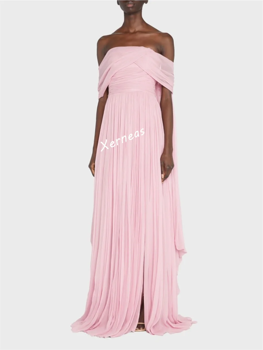 Aangepaste elegante roze beroemdheidsjurk Homecoming op maat gemaakte gelegenheid plooi A-lijn lange jurken hoge kwaliteit feestjurk