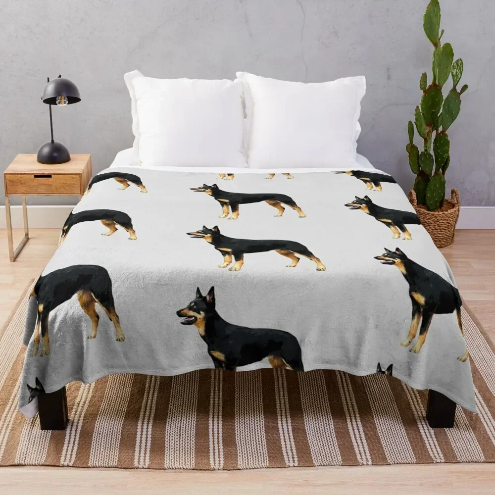 

Kelpie- Australian Black and Tan Kelpie Throw Blanket Hair Quilt Luxury Throw Bed Blankets