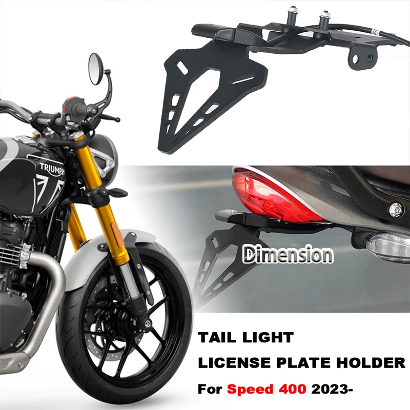 

Motorcycle Rear Short Tail Stock License Plate Holder Tailstock Frame Bracket For Triumph Speed 400 2023-