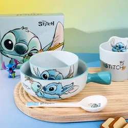 Stitch Salad Bowl Dinner Plates Household Ceramic Plate Cute Styling Rice Bowl Resistant Tableware Kid Water Cup Coffee Mug Gift