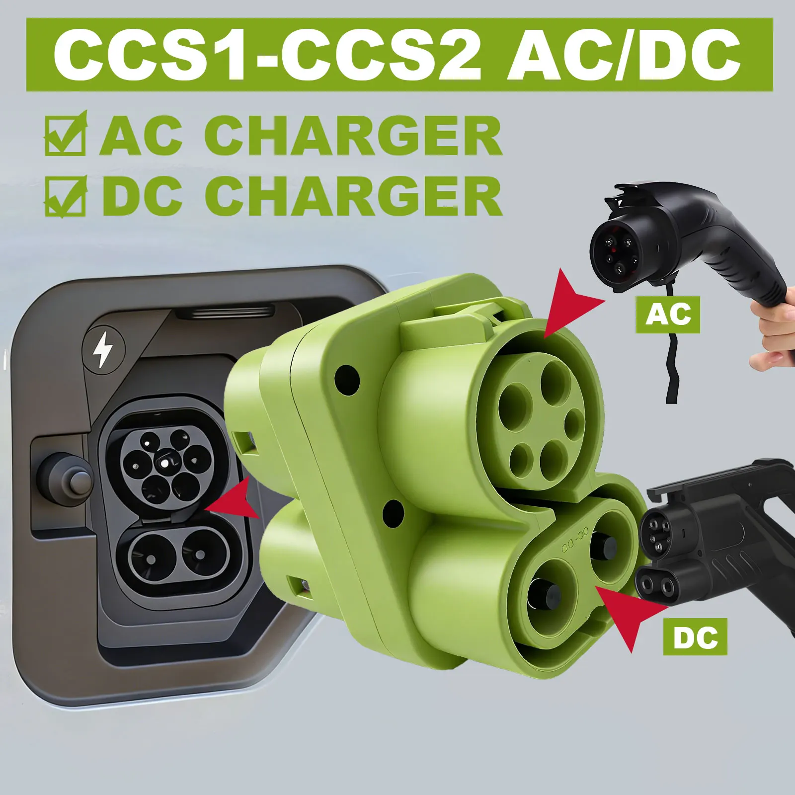 400A EV CCS1 to CCS2 adapter supports DC AC CCS1 charger to CCS2 suitable forFast Ev Charging Adapter Public Charging Station
