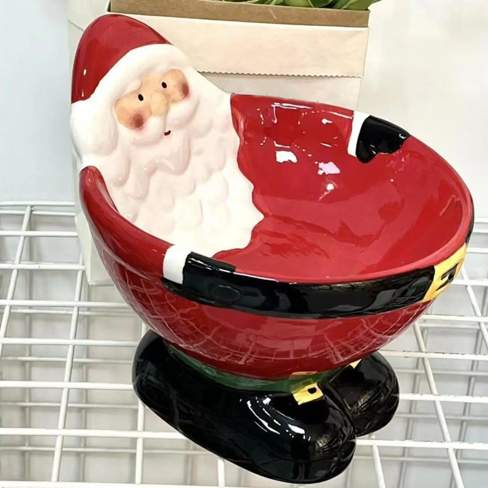 Christmas Santa Claus Bowl Desktop Decoration Party Entrance Storage Family Gatherings Decorative Table Creative Present Ceramic