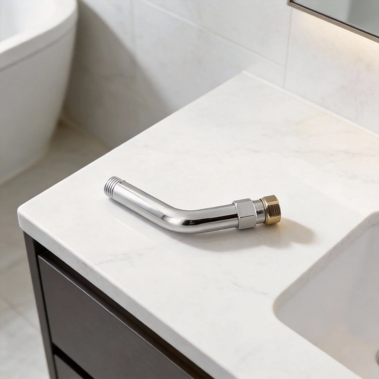 8 Inch Shower Extension for G1/2 Threaded Shower Fixtures Featuring 304 Stainless Steel Build and Moisture Resistant Design