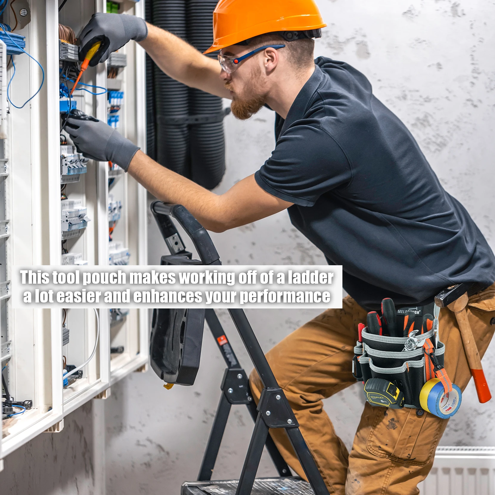 Kleine gereedschapstas voor elektriciens voor gereedschapsriem Gereedschapstas Gereedschapsholster met meerdere zakken, bouwzakje Gereedschapsorganizer