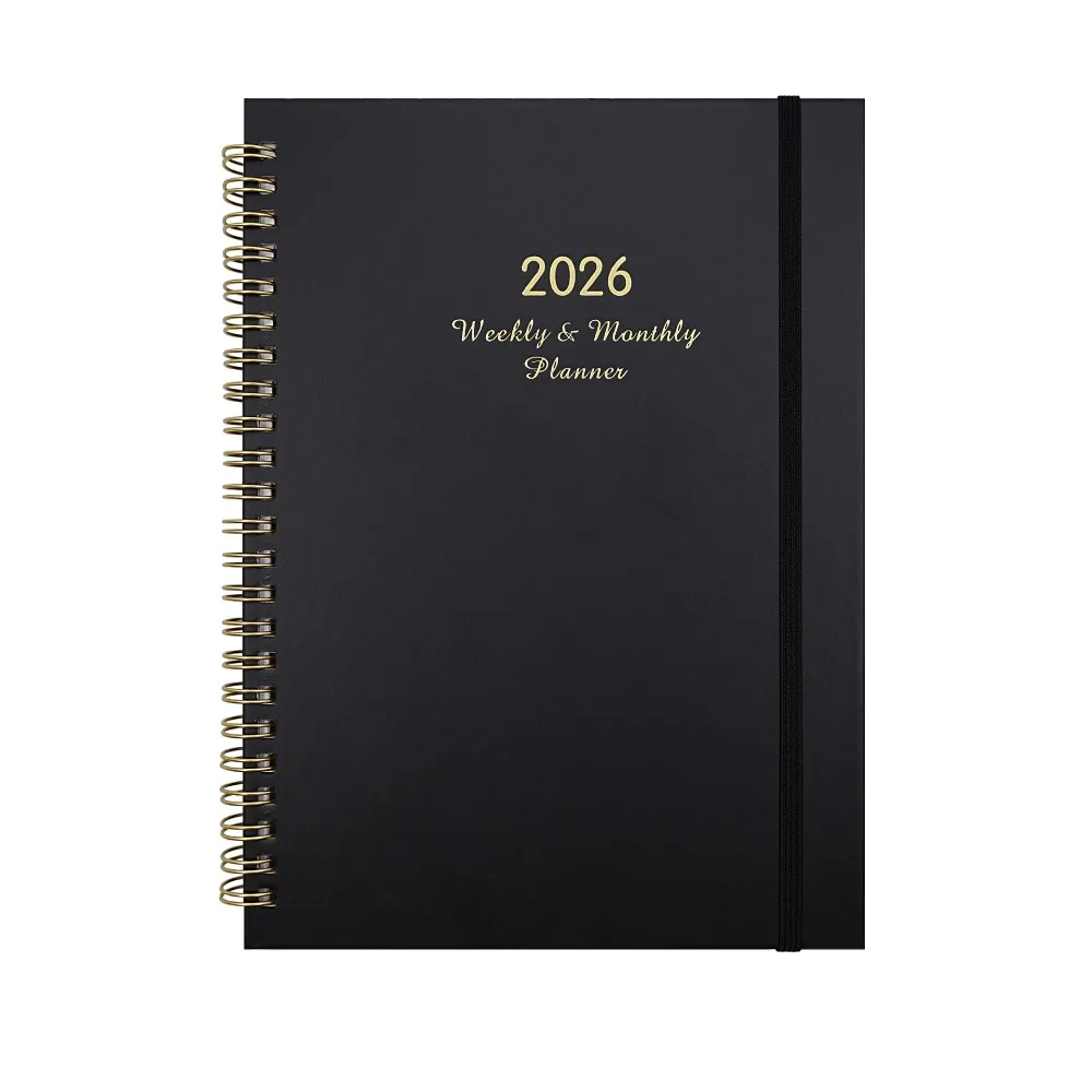 英語 2026 スケジュールプランナーメモ帳耐摩耗性効率 A5 アジェンダ計画ノートブックポータブル 12 ヶ月