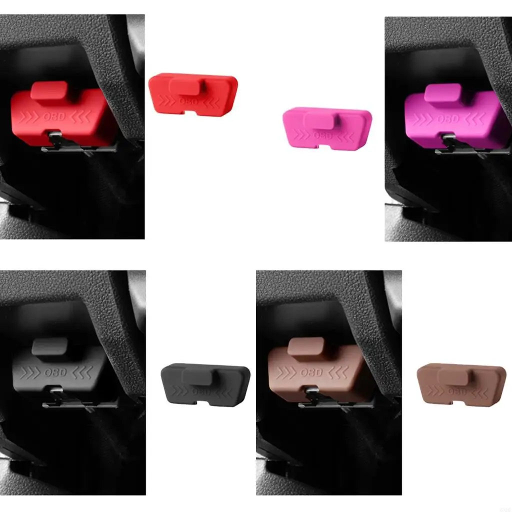 6XDF Easy Installation Car OBD Port Cover Waterproof Dustproof Silicone Protector Universal For Vehicles