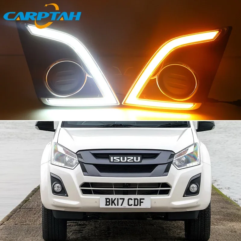 

LED Daytime Running Light For Isuzu D-Max D Max 2016 - 2019 Waterproof 12V Yellow Turn Signal Indicator Light Bumper LED DRL