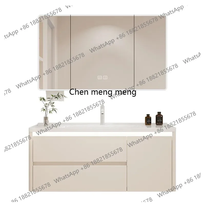 Drawer Sensor Bathroom Cabinets Ceramic Washbasin Countertop Drainage Bathroom Cabinets Defogging Mirror Furniture Gabinetti