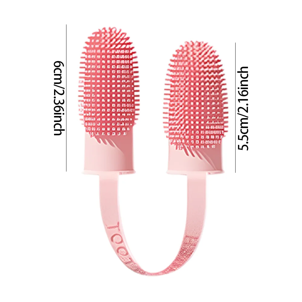 Double Finger Pet Toothbrush Soft TPR Finger Brush for Cats Dogs Deep Teeth Cleaning Oral Care