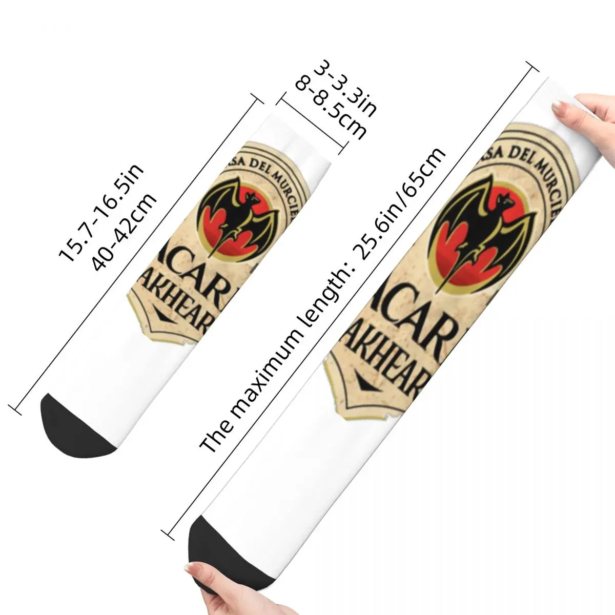 Authentic Bacardi Design Essential T-Shirt Men Women Socks Windproof Novelty Spring Summer Autumn Winter Stockings Gift