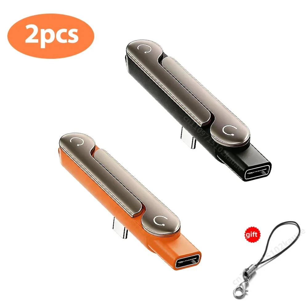 1/2/3 Stück Typ-C-Telefonladehalterungsadapter 240W Schnellladung OTG Typ-C-Stecker auf USB-C-Buchse Konverter mit klappbarem Halter