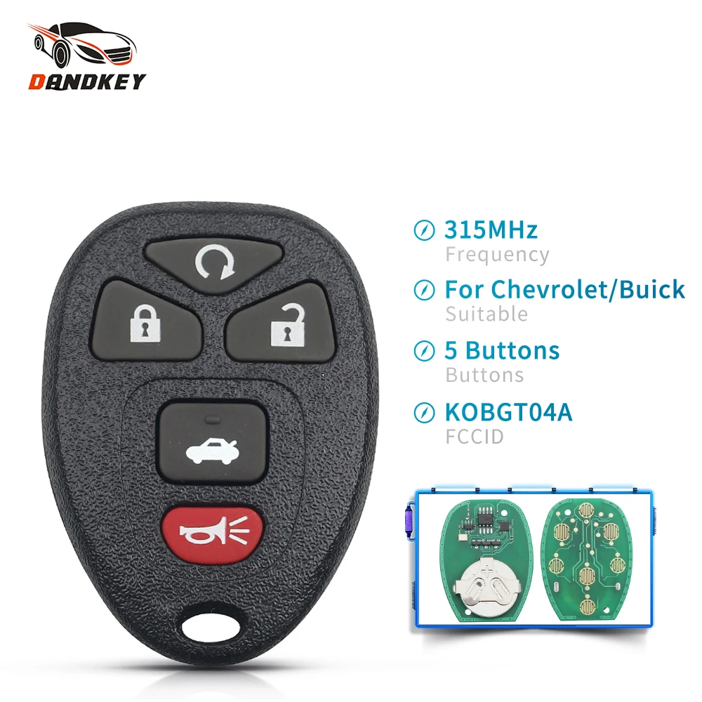 Dandkey Keyless Entry Remote Key For Chevrolet Tahoe Traverse GMC Yukon 2007 2008 2009 2010 2011 2012 2013 2014 15913427