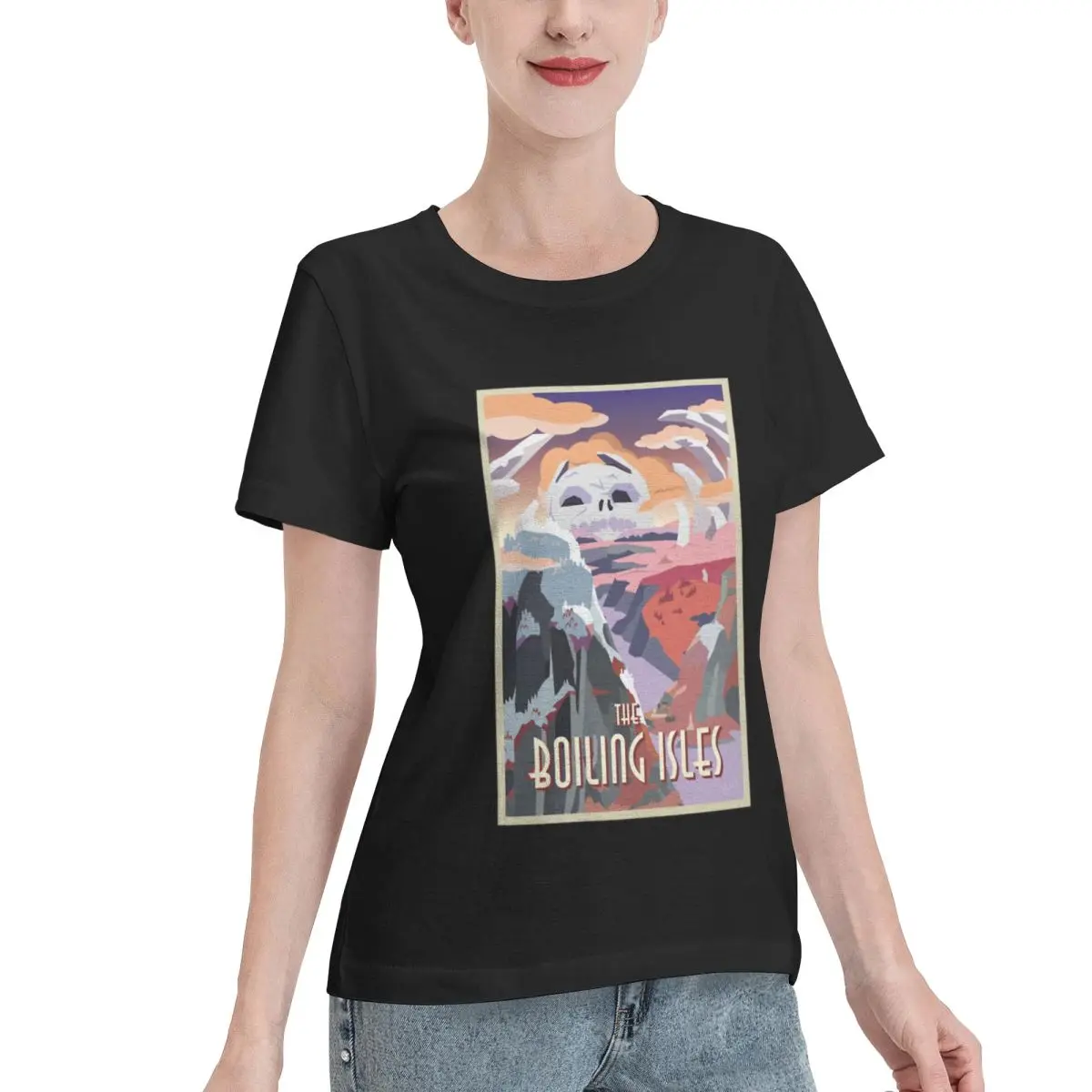 Limited Offer VISIT THE BOILING ISLES - The Boiling Isles Women's T-shirt Harajuku Plain Cotton Top