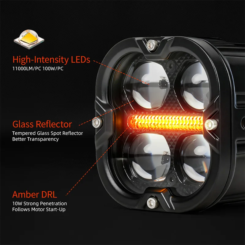 2026 New 3.5inch Motorbike Fog Lights With High Low Beam Amber DRL Auxilary Motorcycle External Spotlight For BMW F850 GS F900 view 3