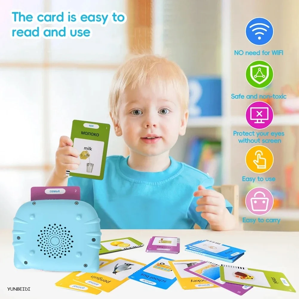 Children's Language Audiobook Learning Machine 112pcs Card Insert Card Children's Educational Toys German English Spanish Arabic