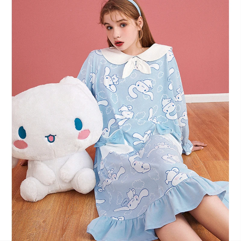 Women Pajamas Set Girls Kawaii Anime Cinnamoroll Melody Kuromi Plush Velvet Tube Top and Bloomers Sleepwear Suits