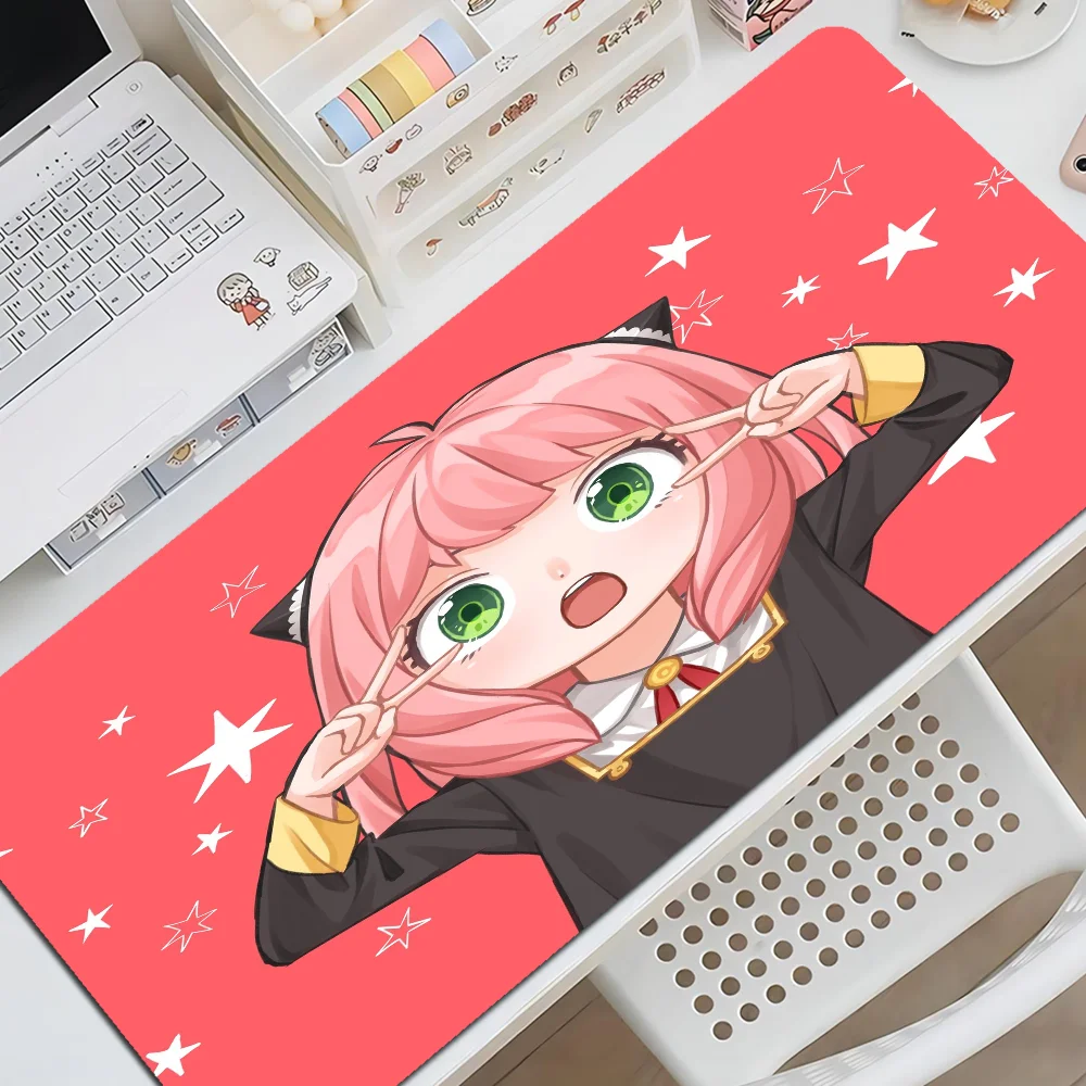 Anime Spy X Family Funny Unique Desktop Pad Game Mousepad Size for large Edge Locking Game Keyboard Pad