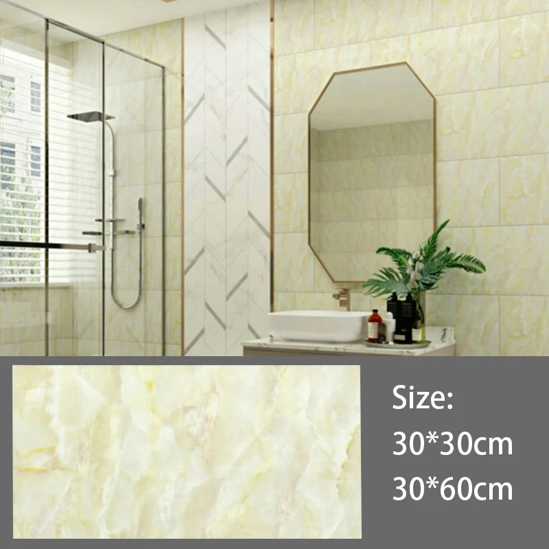 30cmx30cm Imitation Marble Ceramic Tiles Wallpaper Self-Adhesive Wall Stickers PVC Waterproof Wall Paper Wall Decoration