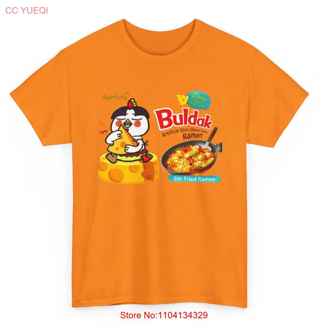 Camiseta Buldak Spicy Cheese Ramen, camiseta coreana de fideos para amantes de los alimentos, ropa Foodie de manga larga o corta