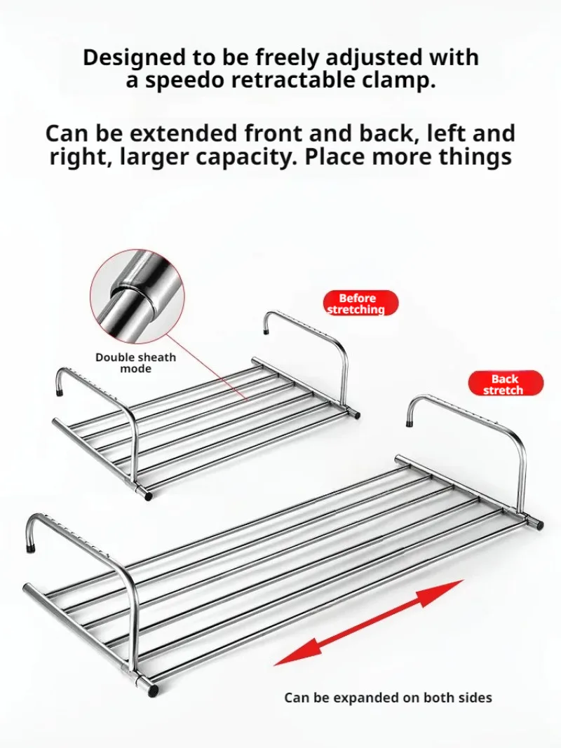 Retractable Balcony Clothes Rack Folding Multifunctional NoPunch Window Retractable Drying Rack