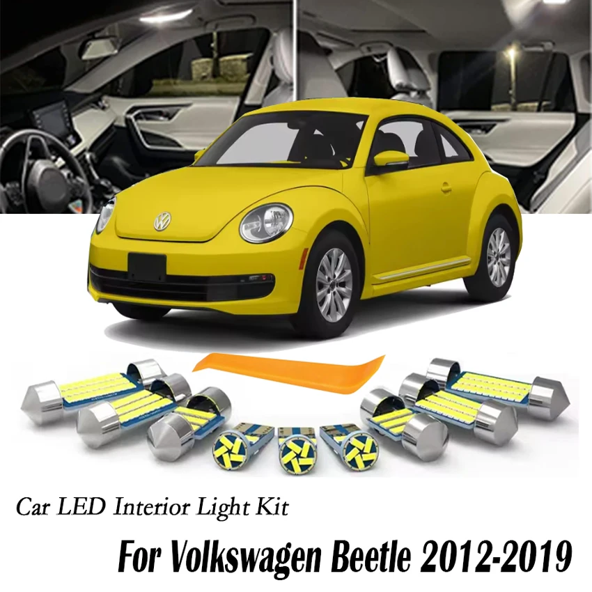 8Pcs LED Interior Light Bulb Kit For VW Volkswagen Beetle 5C 2012 2013 2014 2015 2016 2017 2018 2019 Car LED Dome Map Trunk Lamp