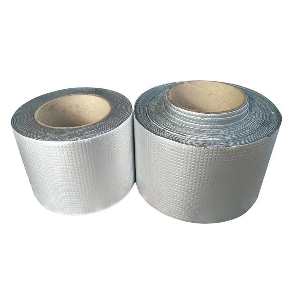

5cmx3m Waterproof Tape Aluminum Foil Butyl Rubber Repair Tape for Roof Sill Pipeline Tube Sealing Silver