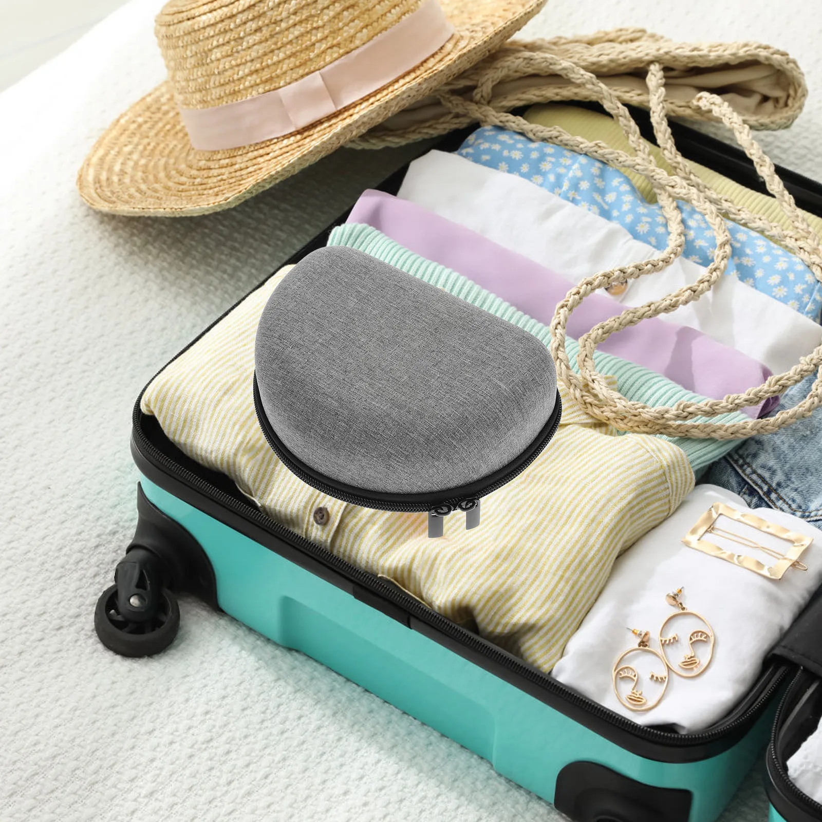 

Storage Case Sturdy Hard Shell Dark Gray Lightweight Compact Travel Size Soft Interior Protection For Fullface