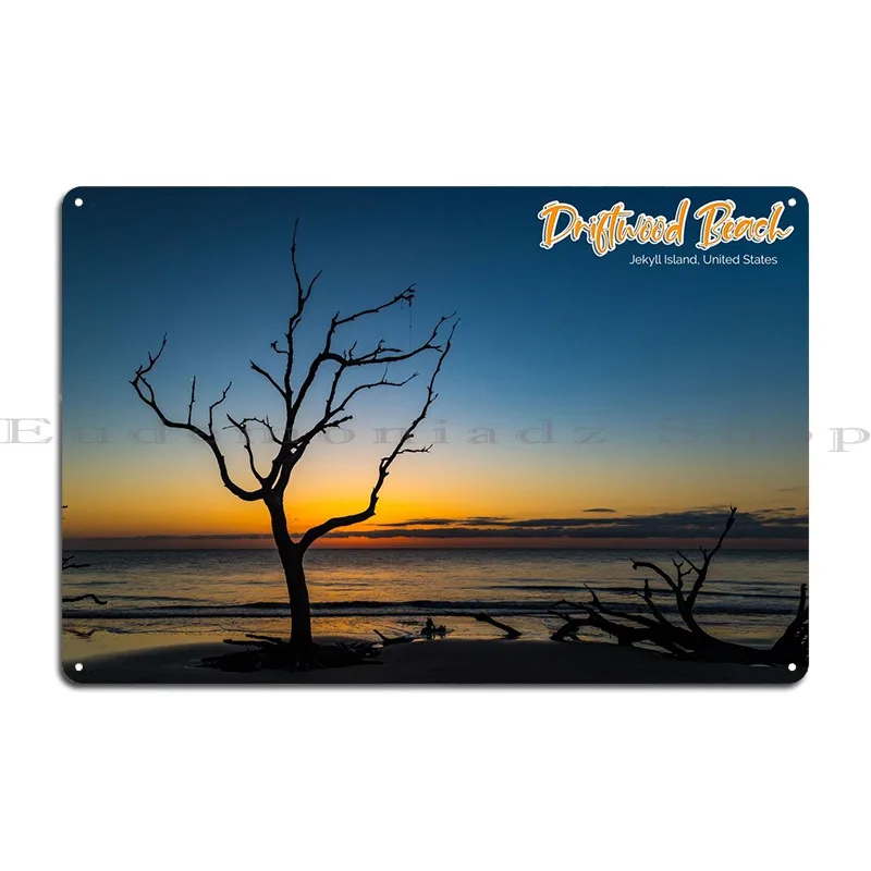 Driftwood Beach Jekyll Metal Plaque Cinema Wall Cave Mural Custom Home Tin Sign Poster