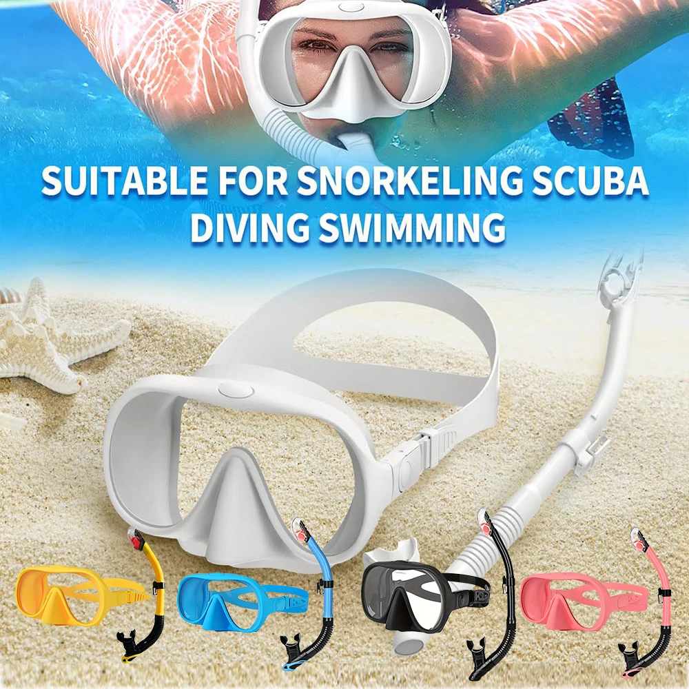 Portable Full Dry Snorkeling Mask, Foldable Storage Lightweight, Adult Unisex Anti Leakage Diving Mask for Vacation Travel