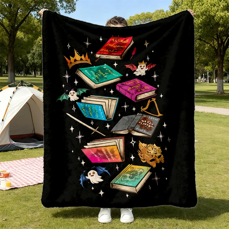 ACOTAR Ghost Pumpkin Comfy Blanket, Spooky Bookish Reading Crewneck, Fantasy Reader Halloween Gift, Nesta Archeron Merch