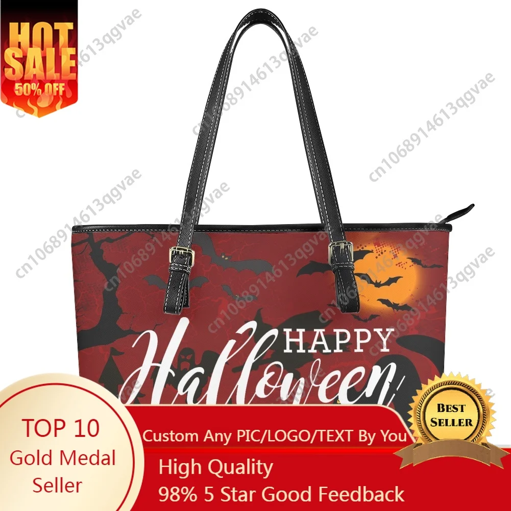 

2025 Halloween Horror Carnival Custom Handbag Womens Mens Personalized Tote Bag Shoulder Bag Business Leather Purse Travel Bag