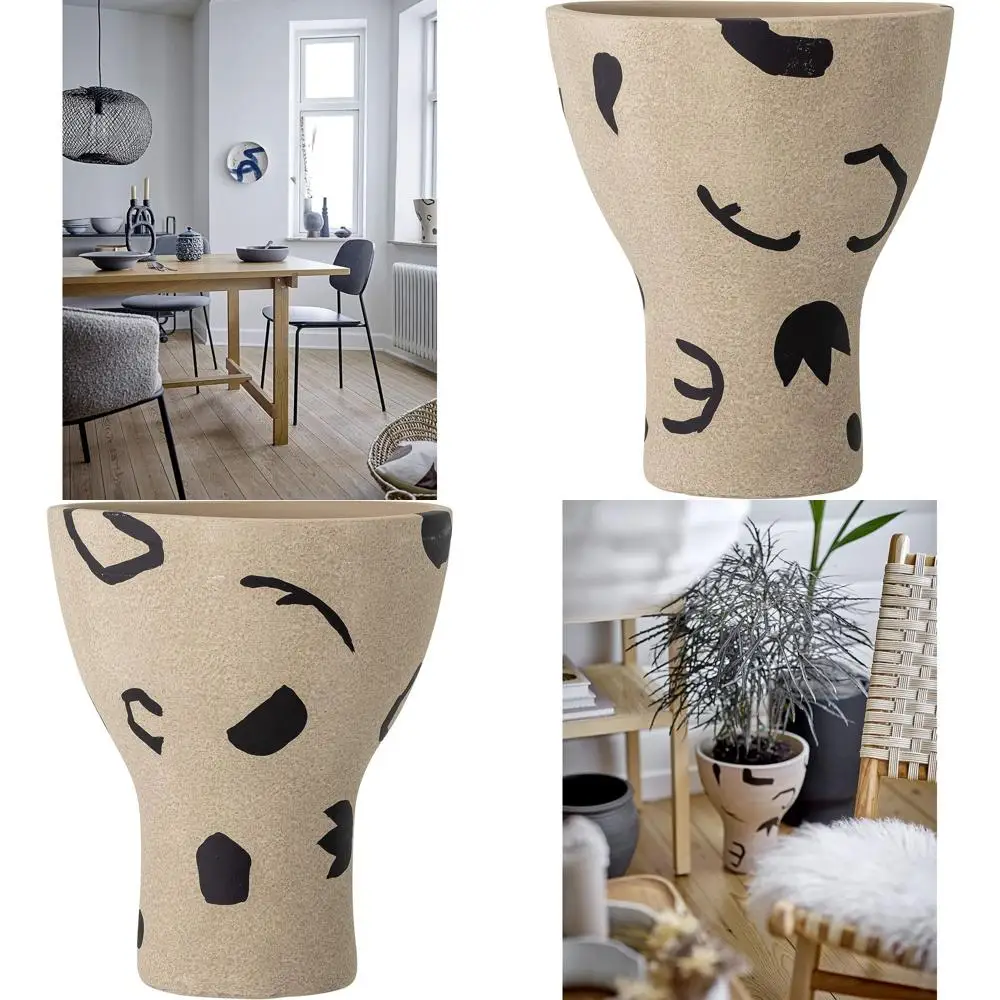 

Терракотовая ваза ручной работы в скандинавском стиле, коричневая, 27х23х23 см, для современного декора и оформления стола