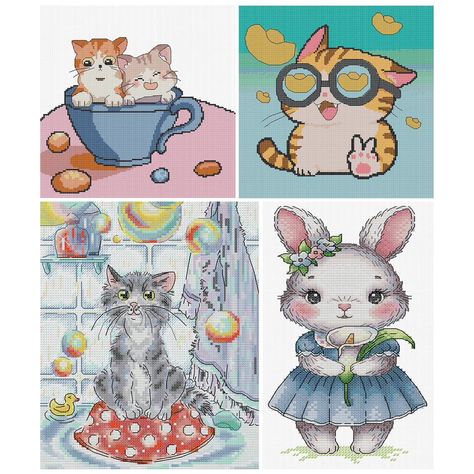 الحيوانات كامل 14CT DIY مختوم التطريز التطريز كاتب أطقم عبر الابره الفن والحرف مجموعات للبالغين ديكور المنزل #1