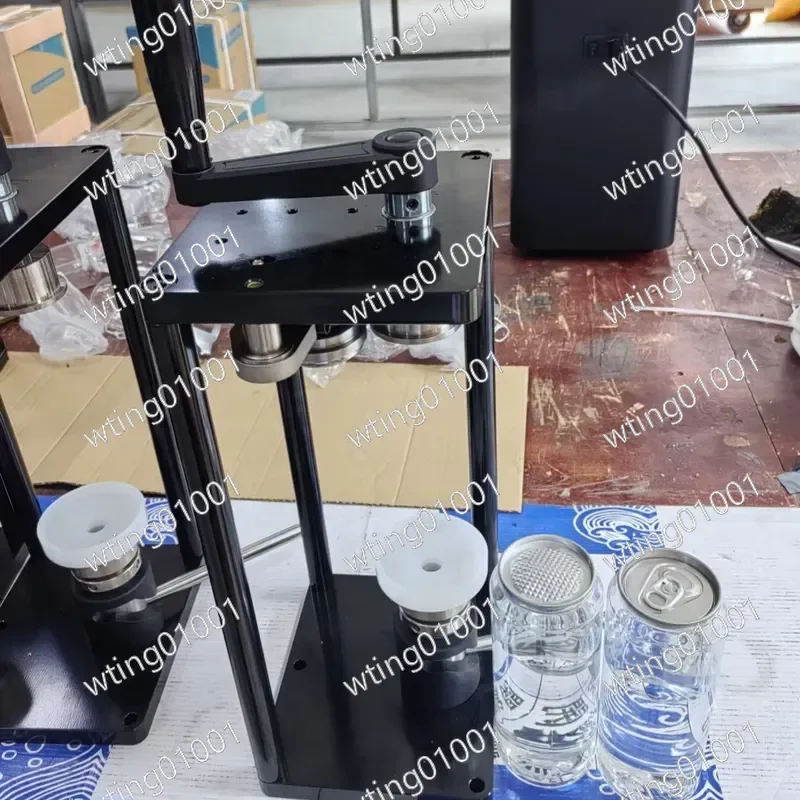 Desktop Manual Rotary Can Seamer 55mm for PET Plastic Aluminum Tin Jar Soft Drinks Coffee Milk Bubble Tea Can Sealing Machine
