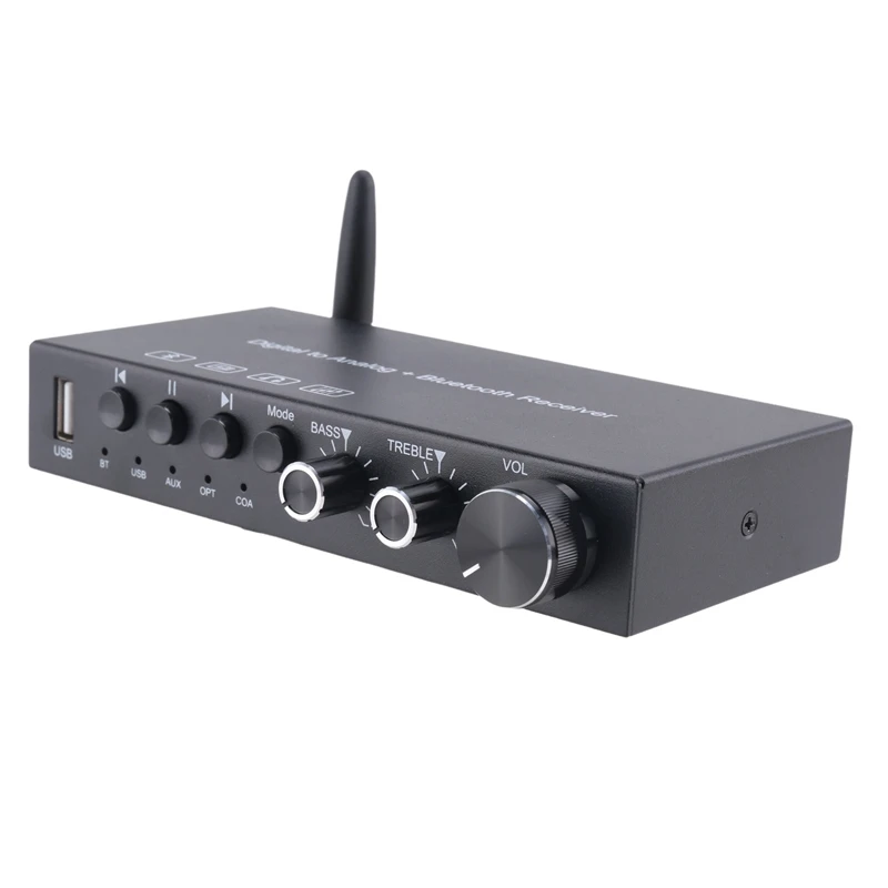 

192Khz Bluetooth Digital To Analog Converter Headphone Amplifier DAC Digital Toslink USB AUX To RCA 3.5Mm Jack