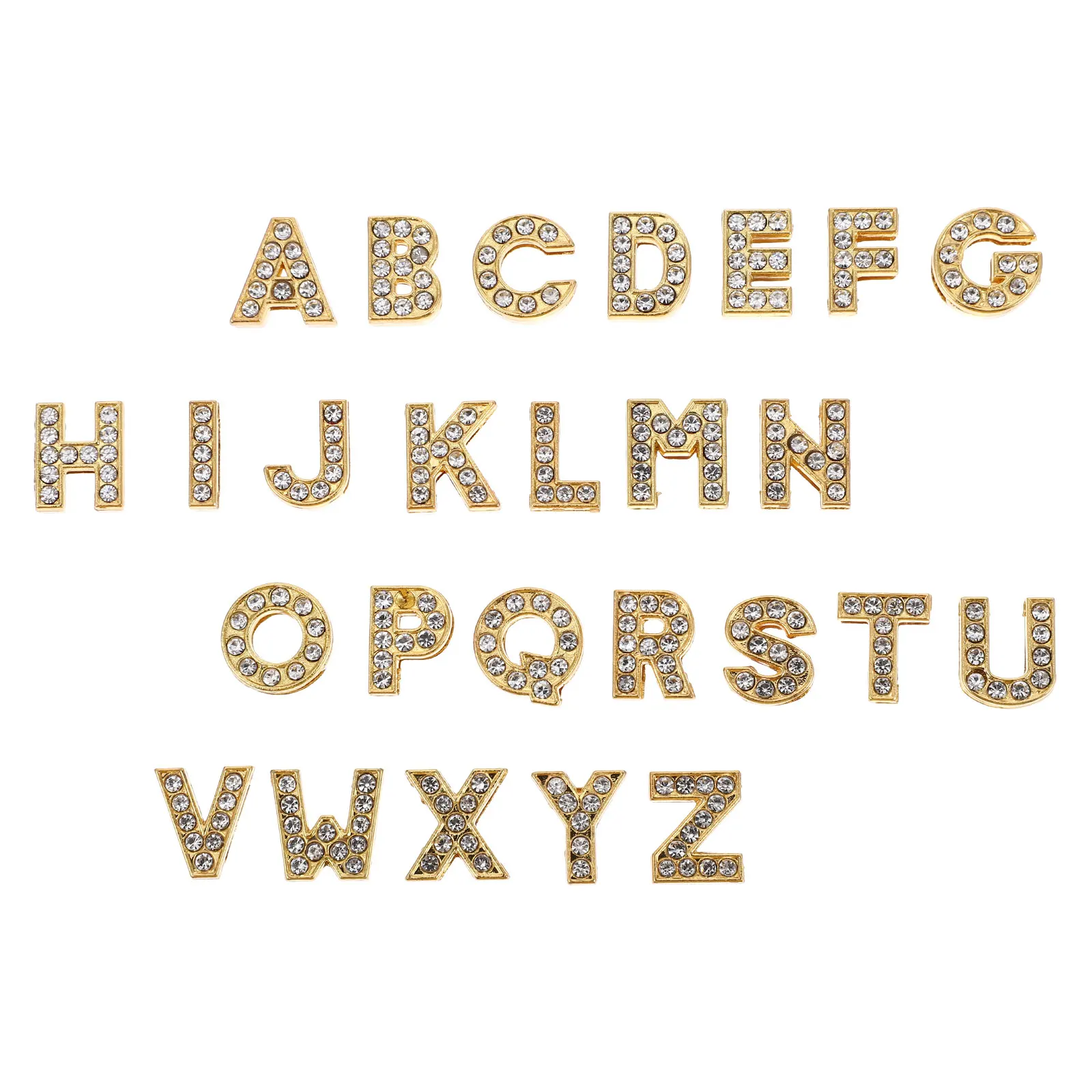 

26 Pcs Letter Alphabet Beads Jewelry Bracelets Letters for Making Charms Pendant Alloy Rhinestone Diy Accessories Jewelry Parts