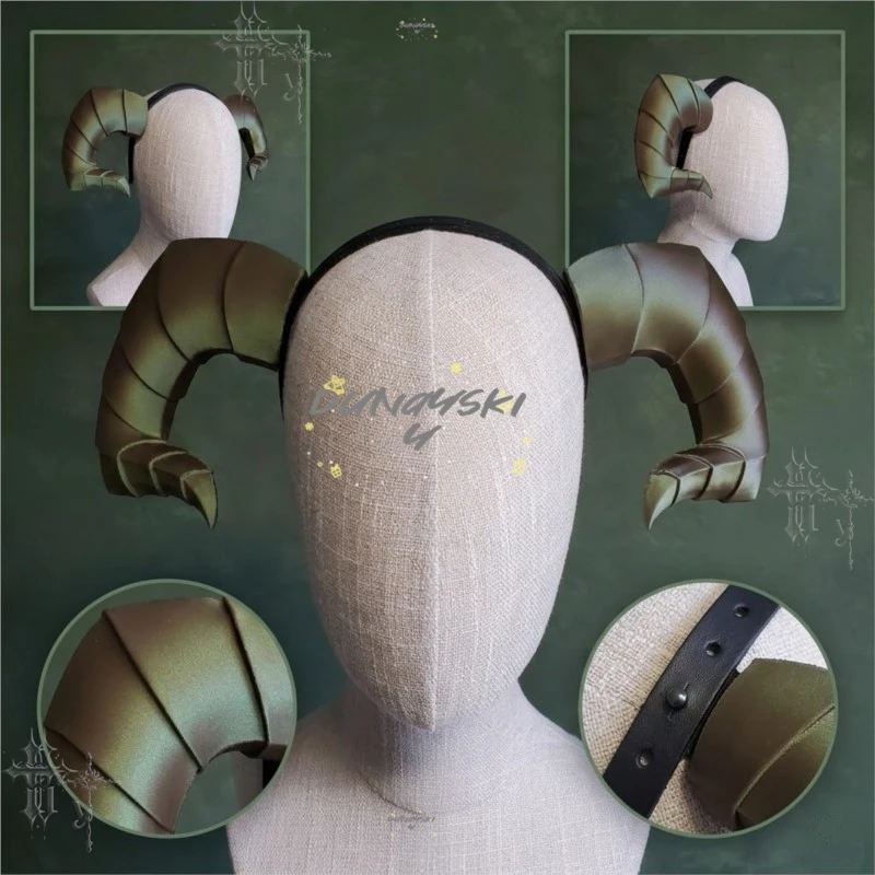 Gothic Sheep Horn Headband Retro Rustic Demon Ram Horn Headwear For Medieval Fantasy Halloween Anime Roleplay view 2