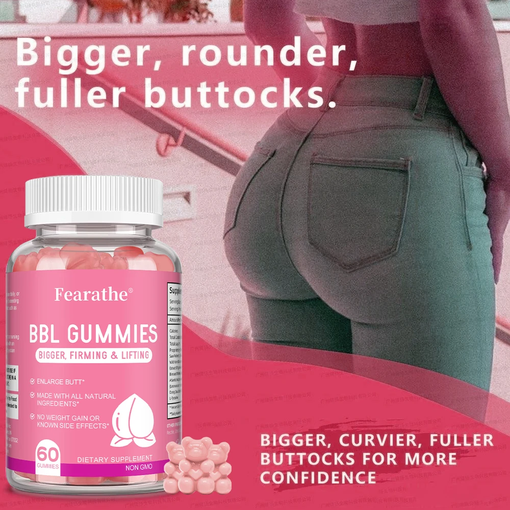 BBL-Gummis – Formieren Sie Ihre Hüften, fortschrittliche natürliche Formel für geformte Kurven, Entgiftung, Immununterstützung, 60-Gummis
