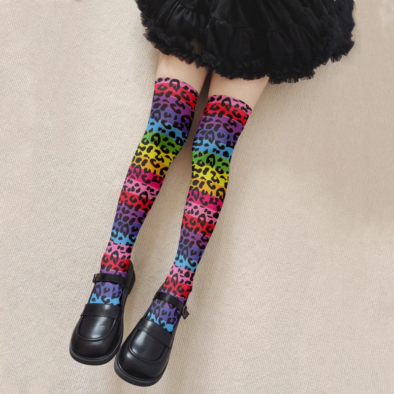 Sexy ladies leopard print stockings fashion breathable over-the-knee thigh girl Lolita cosplay JK stockings