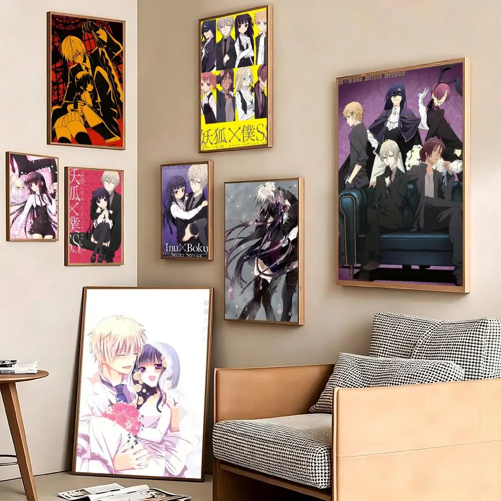 Romance Anime Inu x Boku Secret Service Poster Pegatina artistica HD autoadhesiva impermeable para salon dormitorio