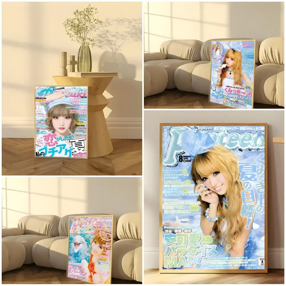 a-Popteen Model Gyaru-a Harajuku Kana Nishida Painting Calligraphy Scandi minimalist Nursery print Oil painting effect