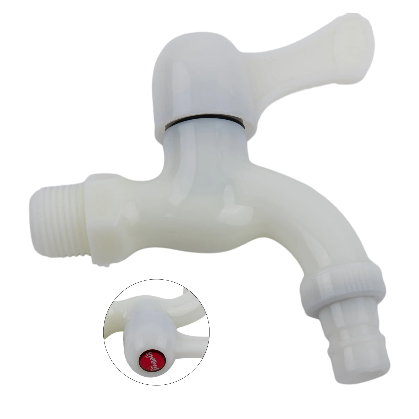 Rubinetto per lavatrice Rubinetto singolo per acqua fredda Rubinetto in plastica Ugello per rubinetto Colore naturale Collegamento rapido 1 pz