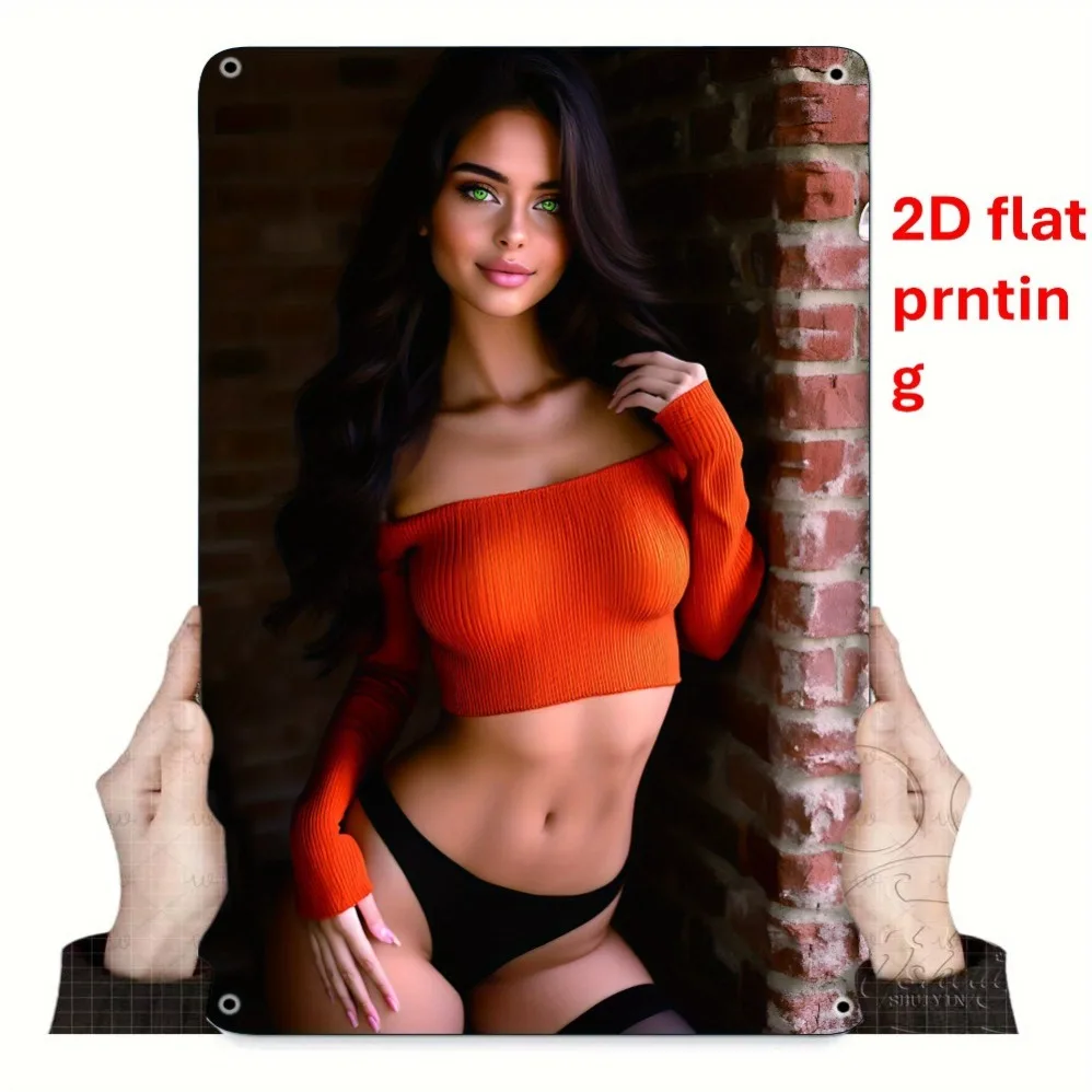 لافتة فنية جدارية معدنية عتيقة مقاس 8 × 12 بوصة - ديكور ريترو مطبوع مسطح ثنائي الأبعاد للمنزل والمقهى والمرآب في الهواء الطلق وحفلات الشاطئ والذكرى السنوية