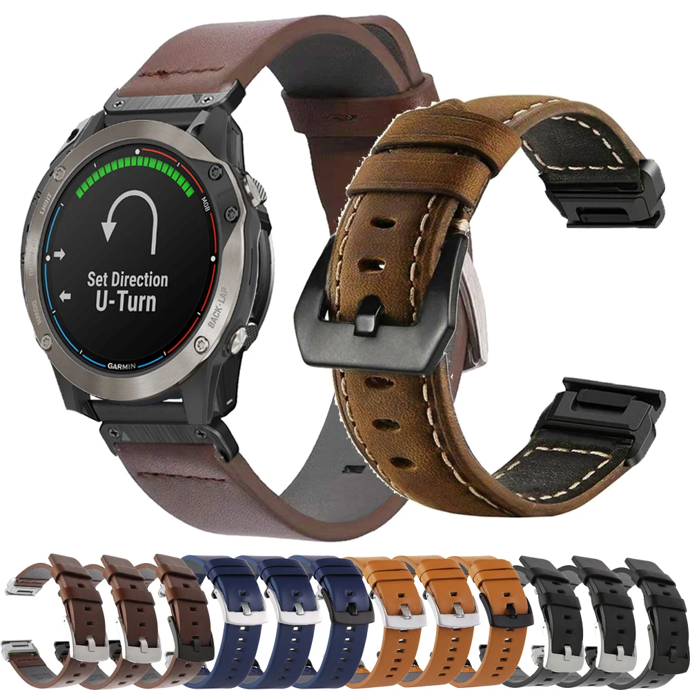 QuickFit leather Watch Strap For Garmin Epix Pro Gen 2 51mm Enduro 2 Watchband For Garmin Fenix 6X 6 Pro 5X 5 Plus 7X 7 Bracelet