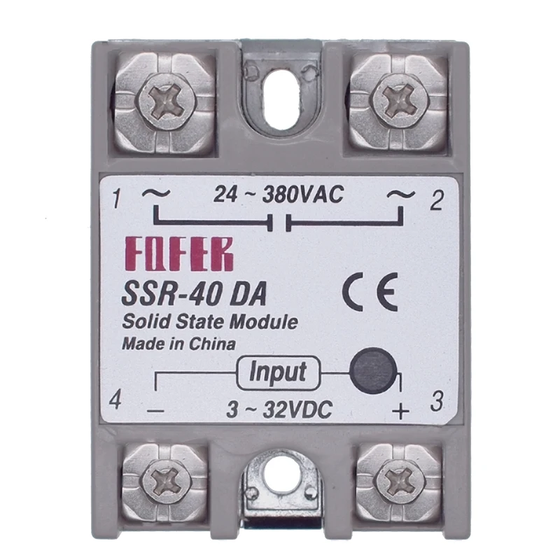 SSR-40 DA Solid State Relay, DC to AC Solid State Relay Module for SSR-40DA Temperature Controller 24V-380V 40A 250V