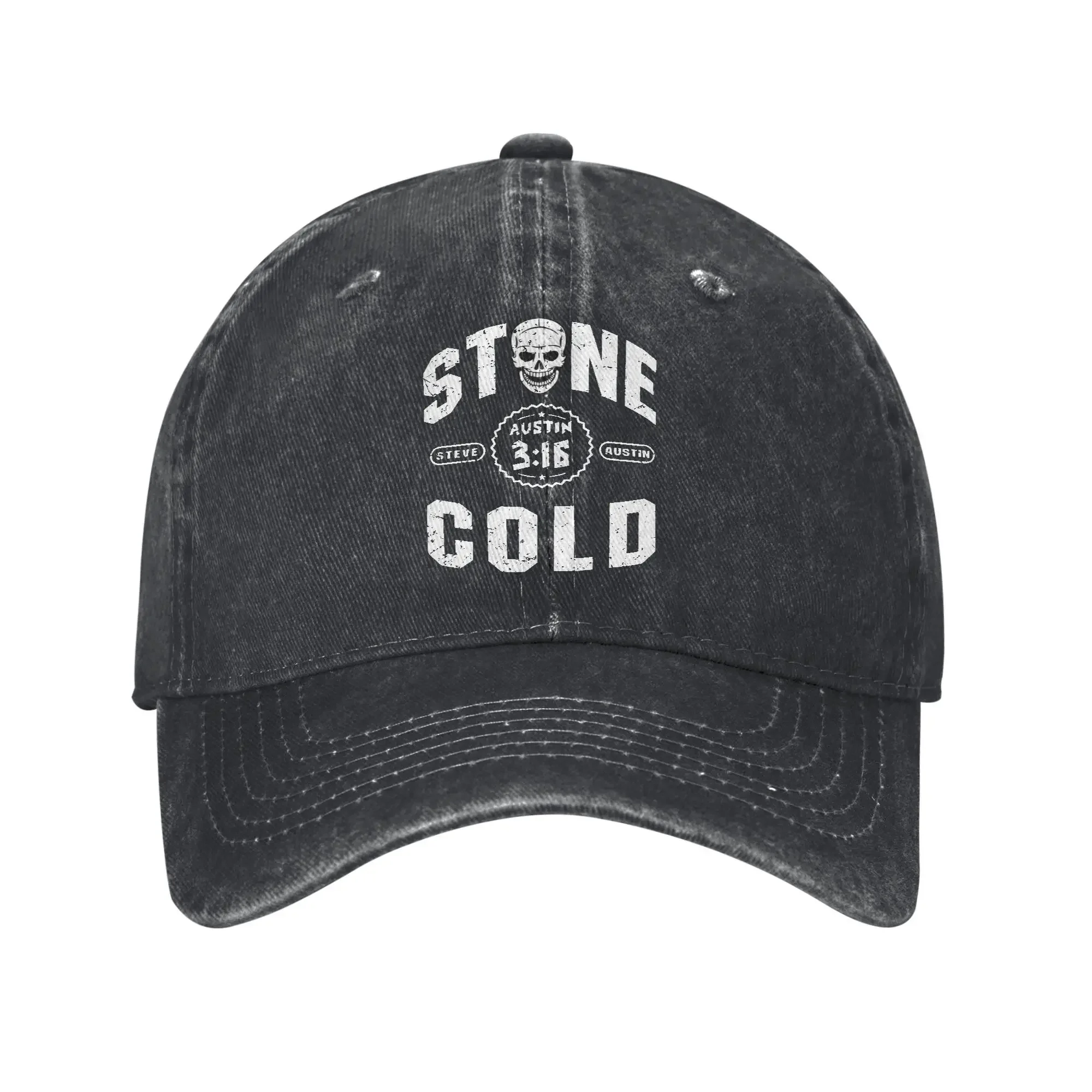 Vintage Stones 316 Steve Austin Cold Baseball Cap Unisex Distressed Cotton Headwear Wrestling Skull Outdoor Running Gift Hats